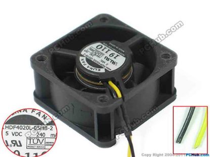 150406 ELINA FAN HDF4020L-05HB-2 Server - Square Fan DC 5V 240mA, 40x40x20mm, HDF4020L-05HB-2 ELINA FAN HDF4020L-05HB-2 Server - Square Fan
