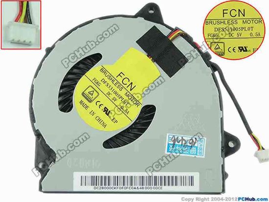 150472 Forcecon DFS531005PL0T Cooling Fan  FGKG, DC 5V 0.50A Bare Fan, New Forcecon DFS531005PL0T Cooling Fan