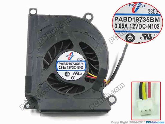 150488 MSI PABD19735BM Cooling Fan  N103, -N273,  DC 12V 0.65A MSI PABD19735BM Cooling Fan