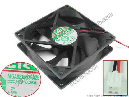 150643 Protechnic Magic MGA9212HS-A25 Server - Square Fan DC 12V 0.25A, 92x92x25mm Protechnic Magic MGA9212HS-A25 Server - Square Fan 