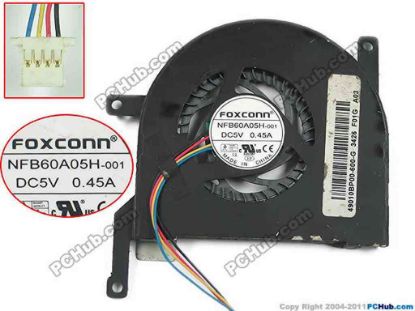 150789 Foxconn NFB60A05H-001 Cooling Fan   FSFA11M, 5V 0.45A, Bare fan Foxconn NFB60A05H-001 Cooling Fan  