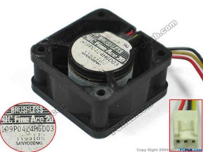 150816 Sanyo Denki 109P0424H6D03 Server - Square Fan 109P0424H6D03,DC 24V 0.07A, 40x40x20mm  Sanyo Denki 109P0424H6D03 Server - Square Fan 