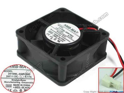 150818 NMB-MAT / Minebea 2410ML-05W-B60 Server - Square Fan 2410ML-05W-B60, D23,DC 24V 0.17A, 60x60x25mm  NMB-MAT / Minebea 2410ML-05W-B60 Server - Square Fan 