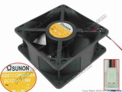150870 SUNON KDE1212PMSX-6A Server - Square Fan KDE1212PMSX-6A, DC 12V 7.6W, 120x120x38mm SUNON KDE1212PMSX-6A Server - Square Fan 