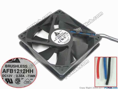 150985 Delta Electronics AFB1212HH Server - Square Fan -T5MK, sq120x120x25mm, 3-wire, DC 12V 0.50A Delta Electronics AFB1212HH Server - Square Fan 