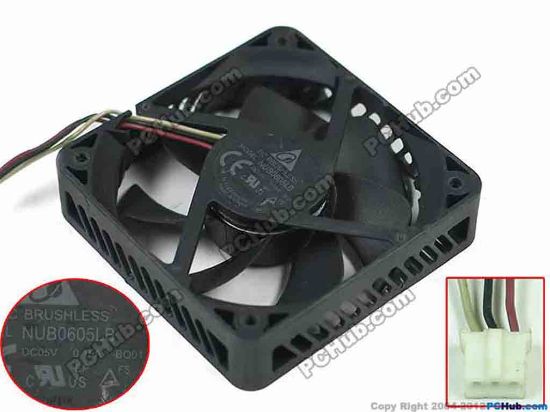 151154 Delta Electronics NUB0605LB Server - Square Fan -BQ01, sq60x60x15mm, w50x3x3, DC 5V 0.15A Delta Electronics NUB0605LB Server - Square Fan 