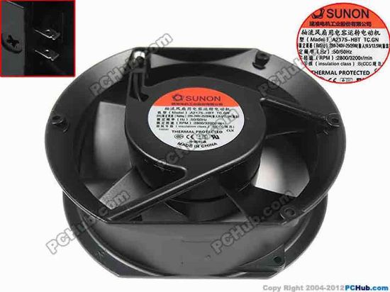 151511 SUNON A2175HBT Server - Round Fan TC.GN, dia171x151x51mm, 2-pin AC 220V 50/60Hz SUNON A2175HBT Server - Round Fan 