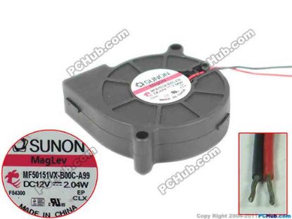 151697 SUNON MF50151VX-B00C-A99 Server - Blower Fan , bw50x50x15mm, 2-wire, DC 12V 2.04W SUNON MF50151VX-B00C-A99 Server - Blower Fan 
