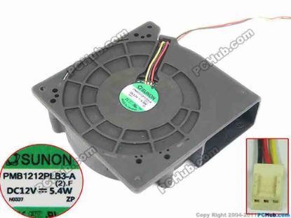 151710 SUNON PMB1212PLB3-A Server - Blower Fan (2).F, bw120x120x32mm, 3-wire, DC 12V 5.4W SUNON PMB1212PLB3-A Server - Blower Fan 
