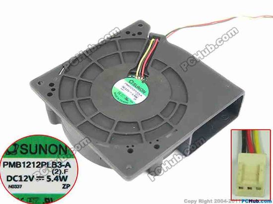 151710 SUNON PMB1212PLB3-A Server - Blower Fan (2).F, bw120x120x32mm, 3-wire, DC 12V 5.4W SUNON PMB1212PLB3-A Server - Blower Fan 