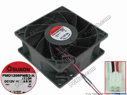 151722 SUNON PMD1209PMB3-A Server - Square Fan (2).GN, sq92x92x38mm, 2-wire, DC 12V 5.6W SUNON PMD1209PMB3-A Server - Square Fan 
