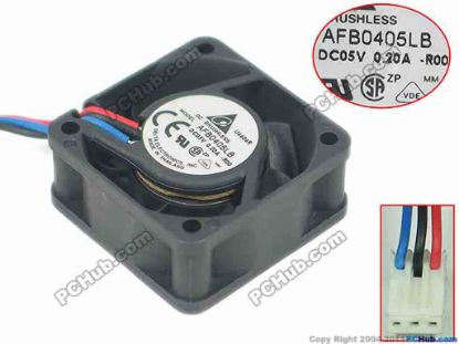 151910 Delta Electronics AFB0405LB Server - Square Fan -R00, sq40x40x15mm, w50x3x3, DC 5V 0.20A Delta Electronics AFB0405LB Server - Square Fan 