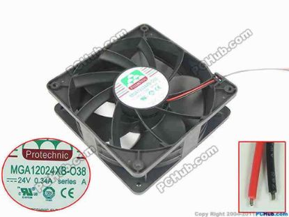 152307 Protechnic Magic MGA12024XB-O38 Server - Square Fan , sq120x120x38mm, w50x2x2, DC 24V 0.34A Protechnic Magic MGA12024XB-O38 Server - Square Fan 
