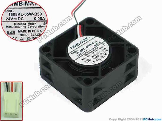152565 NMB-MAT / Minebea 1608KL-05W-B39 Server - Square Fan L02, sq40x40x20mm, w100x3x3, DC 24V 0.08A NMB-MAT / Minebea 1608KL-05W-B39 Server - Square Fan 