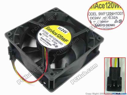 153323 Sanyo Denki 9WF1224H1D01 Server - Square Fan , sq120x120x38mm, 3-wire, DC 24V 0.32A Sanyo Denki 9WF1224H1D01 Server - Square Fan 