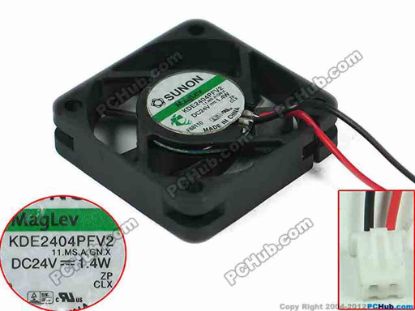 153465 SUNON KDE2404PFV2 Server - Square Fan 11.MS.A.GNX, sq40x40x10mm, w100x2x2, DC 24V 1.4W SUNON KDE2404PFV2 Server - Square Fan 