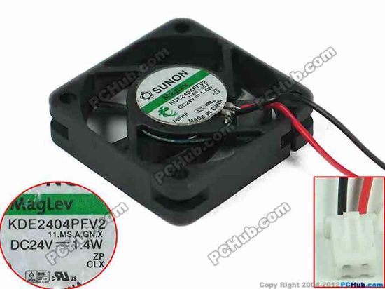 153465 SUNON KDE2404PFV2 Server - Square Fan 11.MS.A.GNX, sq40x40x10mm, w100x2x2, DC 24V 1.4W SUNON KDE2404PFV2 Server - Square Fan 