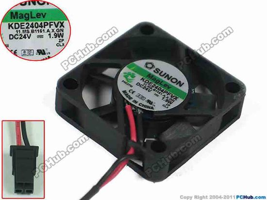 153467 SUNON KDE2404PFVX Server - Square Fan 11.MS.B1161.A.X.GN, sq40x40x10mm, w30x2x2, DC 24V  SUNON KDE2404PFVX Server - Square Fan 