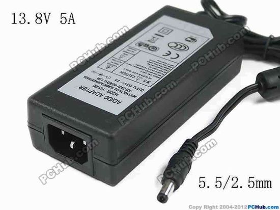 153568 PCH OEM Power AC Adapter 13V-19V YU1385, 13.8V 5A, 5.5/2.5mm, C14 PCH OEM Power AC Adapter 13V-19V