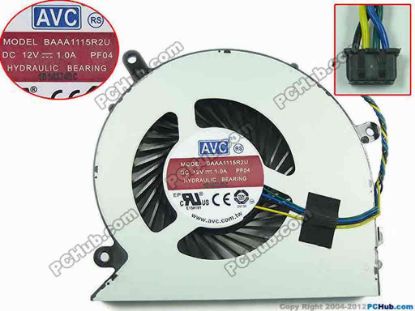 153624 AVC BAAA1115R2U Cooling Fan  PF04, 12V 1.0A, Bare fan AVC BAAA1115R2U Cooling Fan