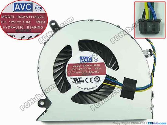 153624 AVC BAAA1115R2U Cooling Fan  PF04, 12V 1.0A, Bare fan AVC BAAA1115R2U Cooling Fan