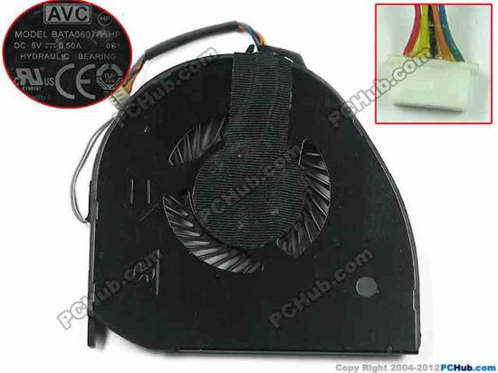 153626 AVC BATA0607R5HP Cooling Fan  0S1, 5V 0.50A, Bare fan AVC BATA0607R5HP Cooling Fan