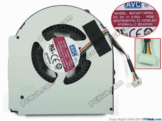 153642 AVC BATA0710R5H Cooling Fan  P006, w60x5x5, 5V 0.50A, Bare fan AVC BATA0710R5H Cooling Fan  