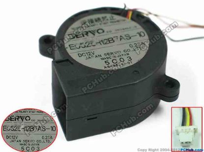 153645 Japan Servo E0525H12B7AS-10 Server - Blower Fan bw48x48x25, w55x3x3, 12V 0.23A Japan Servo E0525H12B7AS-10 Server - Blower Fan 