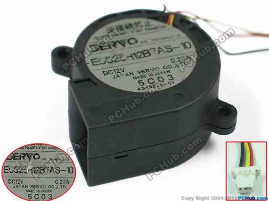 153645 Japan Servo E0525H12B7AS-10 Server - Blower Fan bw48x48x25, w55x3x3, 12V 0.23A Japan Servo E0525H12B7AS-10 Server - Blower Fan 