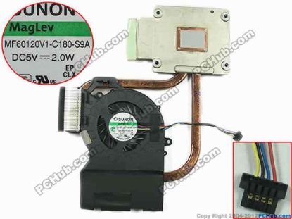 153717 SUNON MF60120V1-C180-S9A Cooling Fan  DC 5V 2.0A, Heatsink Fan SUNON MF60120V1-C180-S9A Cooling Fan  C