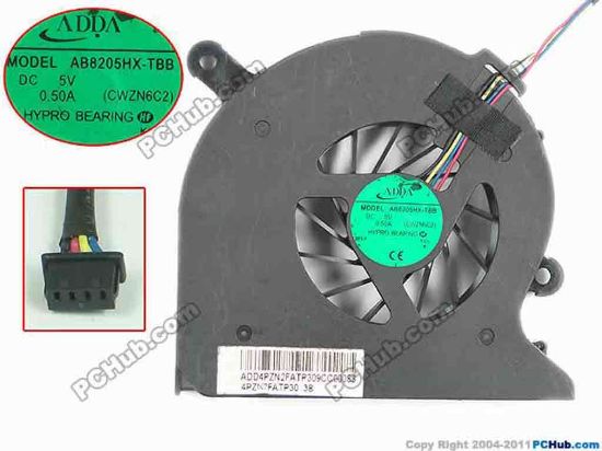 153747 ADDA AB8205HX-TBB Cooling Fan  CWZN6C2, DC 5V 0.30A Bare Fan ADDA AB8205HX-TBB Cooling Fan  