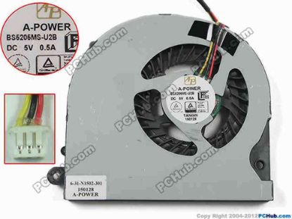 153758 A-Power BS5205MS-U2B Cooling Fan  BS5205MS-U2B, 6-31-N1502-301 A-Power BS5205MS-U2B Cooling Fan