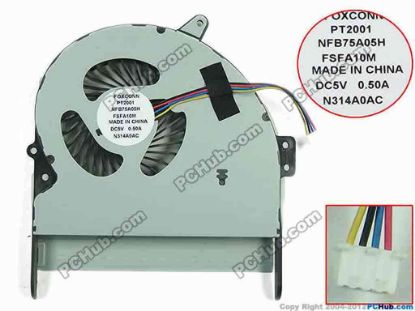 154020 Foxconn NFB75A05H Cooling Fan  FSFA10M, DC 5V 0.50A Bare Fan Foxconn NFB75A05H Cooling Fan  