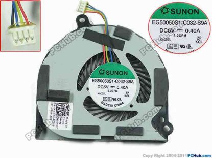 154074 SUNON EG50050S1-C032-S9A Cooling Fan  0HMWC7, DC 5V 0.40A Bare Fan SUNON EG50050S1-C032-S9A Cooling Fan