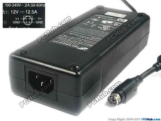 154218 FSP Group Inc FSP150-AHAN1 AC Adapter- Laptop 12V 12.5A, 4-Pin p1&4=V+, C14 FSP Group Inc FSP150-AHAN1 AC Adapter- Laptop 