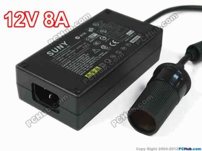 154309 Sunny DA1208 AC Adapter 5V-12V 12V 8A, CAR PLUG, C14 Sunny DA1208 AC Adapter 5V-12V 