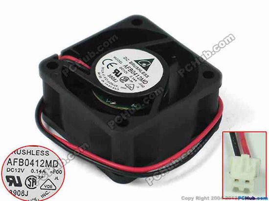 154588 Delta Electronics AFB0412MD Server - Square Fan -F00, sq40x20, w150x2x2, 12V  0.14A Delta Electronics AFB0412MD Server - Square Fan 