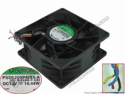 154682 SUNON PSD1209PMBX-A Server - Square Fan (2).B4508.F.GN, sq90x90x38mm, w50x4, DC 12V 10.44W SUNON PSD1209PMBX-A Server - Square Fan 