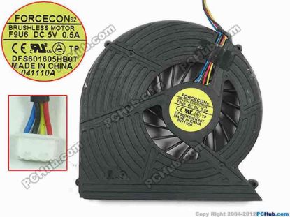 156946 Forcecon DFS601605HB0T Cooling Fan  F9U6, w65x3x3, DC 5V 0.5A, Bare Forcecon DFS601605HB0T Cooling Fan  