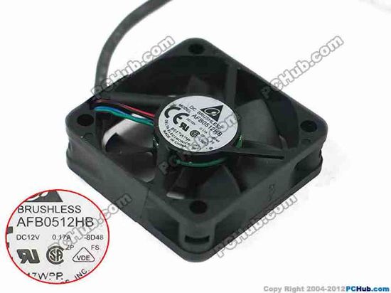 157284 Delta Electronics AFB0512HB Server - Square Fan -8D48, sq50x50x15mm, 4-wire, DC 12V 0.17A Delta Electronics AFB0512HB Server - Square Fan