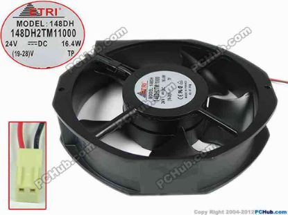 158143 ETRI 148DH Server - Round Fan dia170x150x38mm, 2-wire, DC 24V 16.4W ETRI 148DH Server - Round Fan 