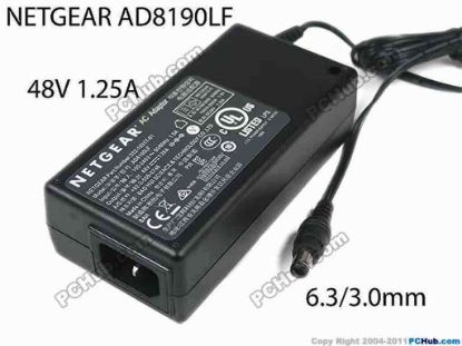 161126 NETGEAR AD8190LF AC Adapter 20V & Above 48V 1.25A, 6.3/3.0mm, C14 NETGEAR AD8190LF AC Adapter 20V & Above