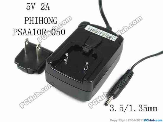 161242 PHIHONG PSAA10R-050  AC Adapter 5V-12V 5V 2A, 3.5/1.35mm, US 2P PHIHONG PSAA10R-050  AC Adapter 5V-12V 