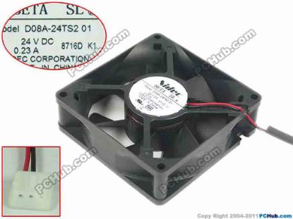 164688 Nidec D08A-24TS2 Server - Square Fan 01, SF80x80x25, w60x2x3, 24V 0.23A Nidec D08A-24TS2 Server - Square Fan