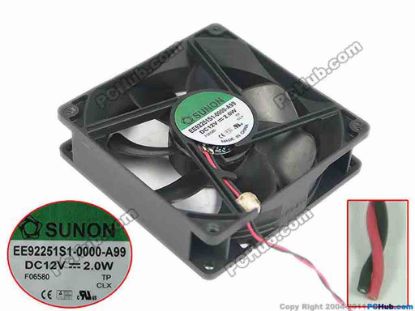165895 SUNON EE92251S1-0000-A99 Server - Square Fan SF90x90x25, w2, 12V 2.0W SUNON EE92251S1-0000-A99 Server - Square Fan 