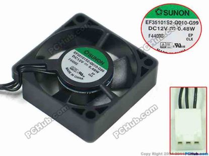 165909 SUNON EF35101S2-Q010-G99 Server - Square Fan SF35x35x10, w50x3x3, 12V 0.48W SUNON EF35101S2-Q010-G99 Server - Square Fan 