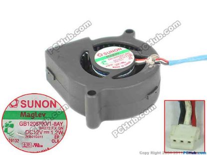 165918 SUNON GB1205PKV1-8AY Server - Blower Fan B4272.F.X.GN, BF60x60x15, w3, 12V 1.2W SUNON GB1205PKV1-8AY Server - Blower Fan 
