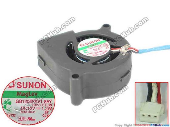 165918 SUNON GB1205PKV1-8AY Server - Blower Fan B4272.F.X.GN, BF60x60x15, w3, 12V 1.2W SUNON GB1205PKV1-8AY Server - Blower Fan 