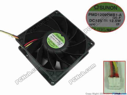 166228 SUNON PMD1209PMB1-A Server - Square Fan (2).F, SF90x90x38, w3, 12V 12.5W SUNON PMD1209PMB1-A Server - Square Fan 