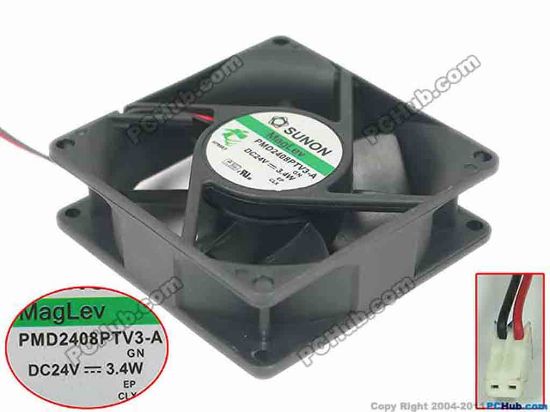 166262 SUNON PMD2408PTV3-A Server - Square Fan GN, SF80x80x25, w2, 24V 3.4W SUNON PMD2408PTV3-A Server - Square Fan 